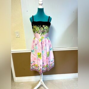 Anthropologie Patrons of Peace Boho Tropical Floral Fit & Flare Sundress‎ Small